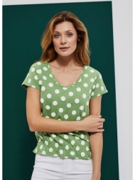 polka dot blouse with v-neck