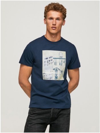 dark blue men`s t-shirt pepe jeans teller - men`s σε προσφορά