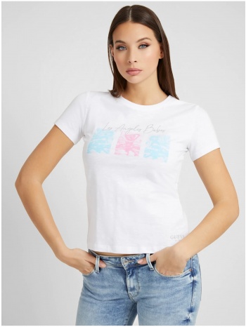 white women`s t-shirt guess alissia - women σε προσφορά