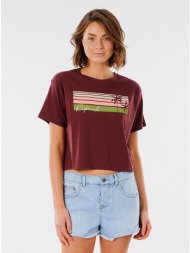 burgundy t-shirt with print rip curl - women