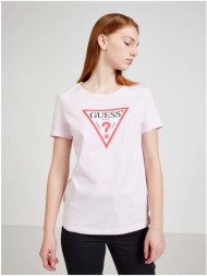 light pink women`s t-shirt guess - women