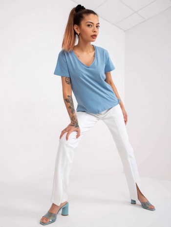 light blue women`s t-shirt salina mayflies with v-neck σε προσφορά