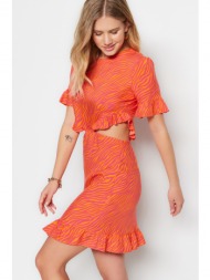 trendyol dress - orange - ruffle both