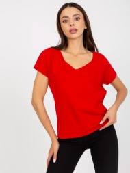 basic red women`s cotton t-shirt