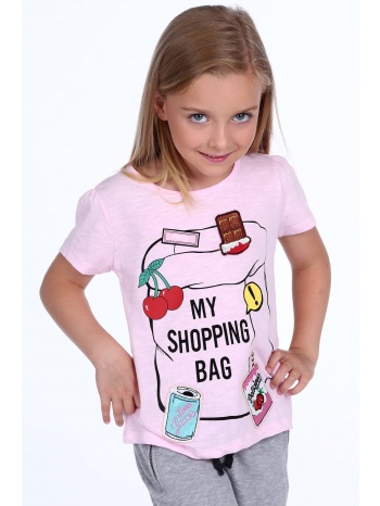 girls` t-shirt with patches in light pink σε προσφορά