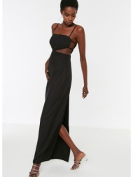 trendyol black waist detailed evening dress & graduation dress