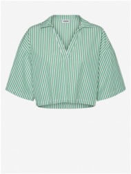 white-green striped cropped blouse noisy may lisa - women