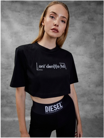black women`s cropped t-shirt diesel - women σε προσφορά