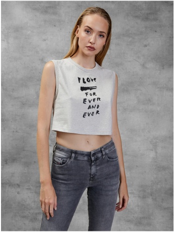 light grey women`s cropped t-shirt diesel - women σε προσφορά
