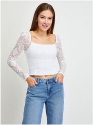 white women`s patterned cropped blouse guess - women