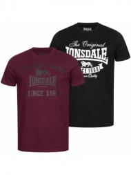 ανδρικό μπλουζάκι lonsdale 115086-black/oxblood