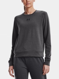 under armour t-shirt rival terry crew-gry - women