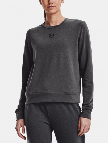 under armour t-shirt rival terry crew-gry - women σε προσφορά