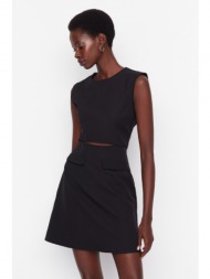 trendyol black pocket detailed dress