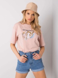 dusty pink t-shirt with print jasmine rue paris