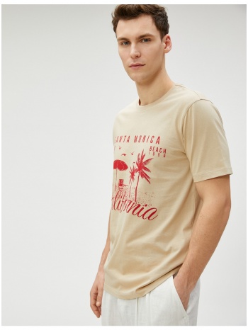 koton slogan printed t-shirt crew neck slim fit cotton σε προσφορά