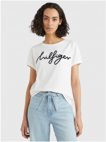 white women`s t-shirt tommy hilfiger - women σε προσφορά