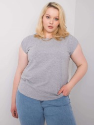 larger cotton blouse in gray-brown color