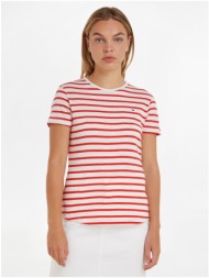 white and red women`s striped t-shirt tommy hilfiger - women
