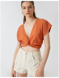 koton blouse - orange - fitted