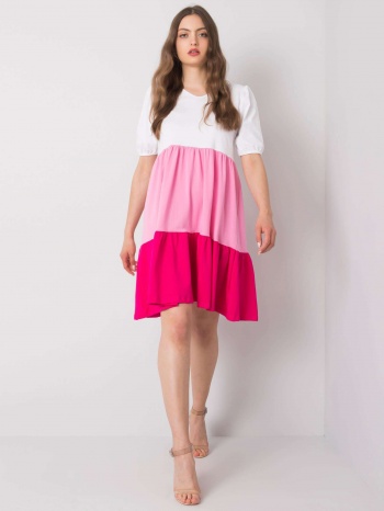 rue paris white and pink cotton dress σε προσφορά