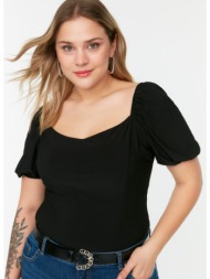 trendyol curve plus size blouse - black - regular fit
