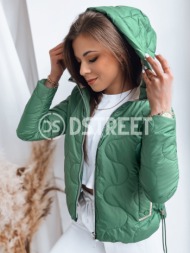 women`s jacket fluffy green dstreet