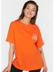 trendyol curve plus size t-shirt - orange - regular fit