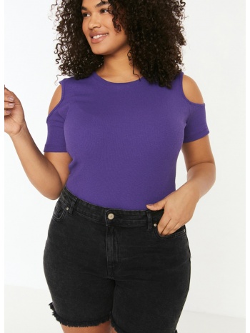 trendyol curve plus size blouse - purple - slim fit σε προσφορά