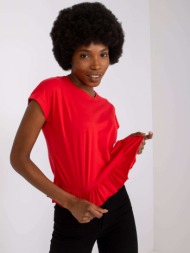 red women`s t-shirt with ruffles hierro
