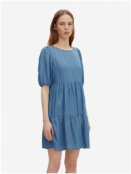 blue women`s short dress tom tailor denim - women