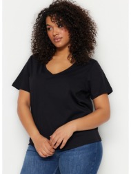 trendyol curve black-white 2-pack basic knitted t-shirt