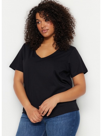 trendyol curve black-white 2-pack basic knitted t-shirt σε προσφορά