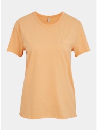 orange t-shirt with inscription only fruity - women