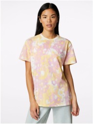 yellow-pink women`s patterned t-shirt converse - women