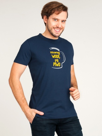 yoclub man`s cotton t-shirt pkk-0108f-a110 navy blue σε προσφορά
