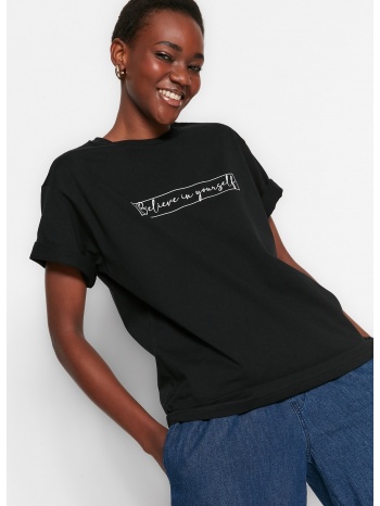 trendyol t-shirt - black - boyfriend σε προσφορά