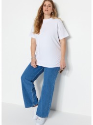 trendyol curve plus size t-shirt - white - relaxed fit