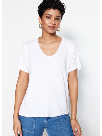 trendyol t-shirt - white - regular fit σε προσφορά