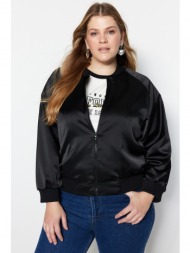 trendyol curve plus size jacket - black - relaxed fit