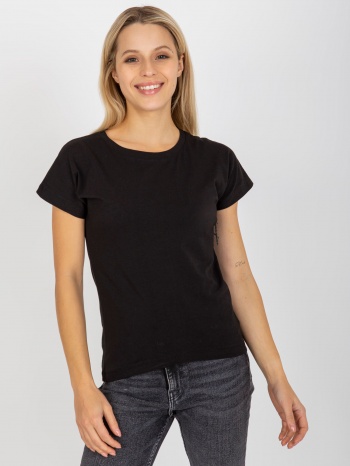 black cotton women`s basic t-shirt σε προσφορά
