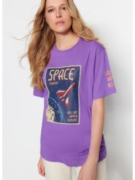 trendyol t-shirt - purple - regular fit