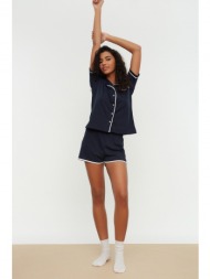 trendyol pajama set - navy blue - plain