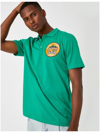 koton polo t-shirt - green - regular fit σε προσφορά