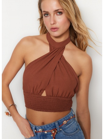trendyol blouse - brown - fitted σε προσφορά