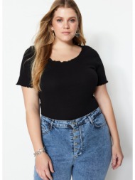 trendyol curve plus size blouse - black - fitted