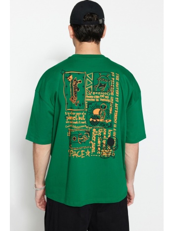 trendyol t-shirt - green - oversize σε προσφορά