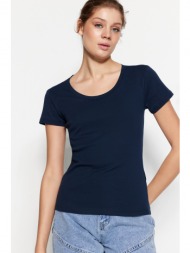 trendyol t-shirt - navy blue - slim fit