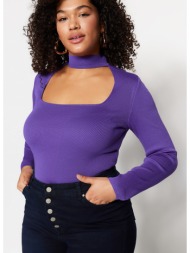 trendyol curve plus size blouse - purple - regular fit