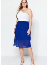 trendyol curve plus size skirt - blue - midi